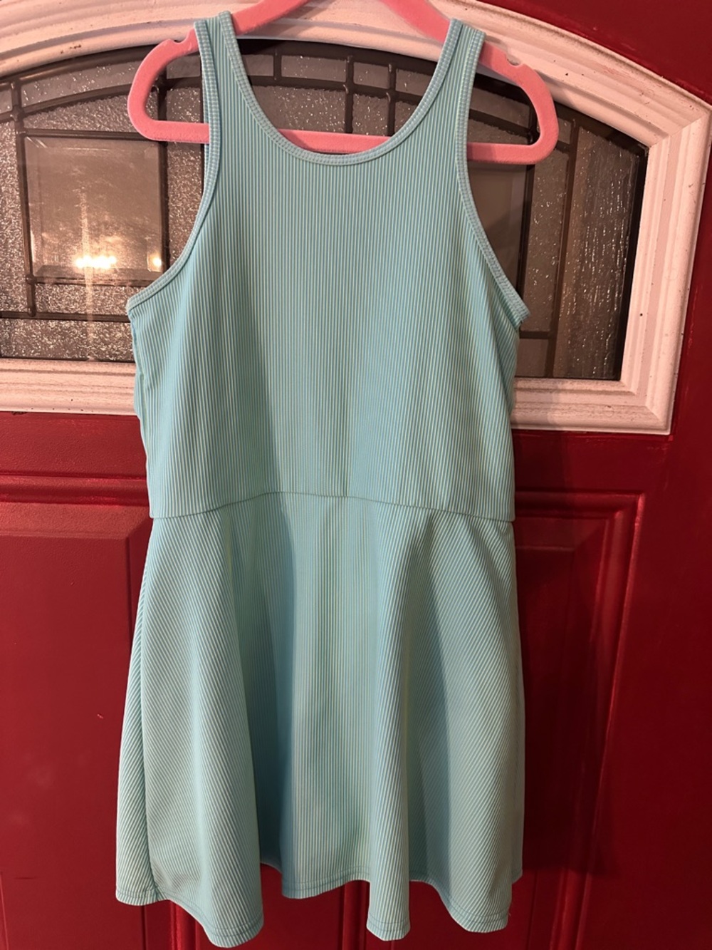 Old Navy Aqua Ribbed Skater Dress